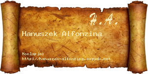 Hanuszek Alfonzina névjegykártya